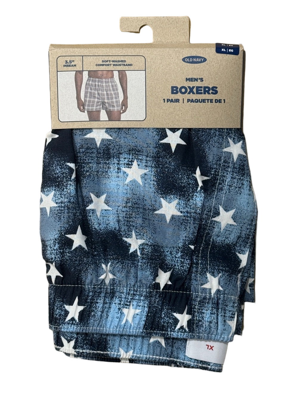 Mens Patriotic Stars Boxer Shorts - Size Extra Large XL - Old Navy - NWT